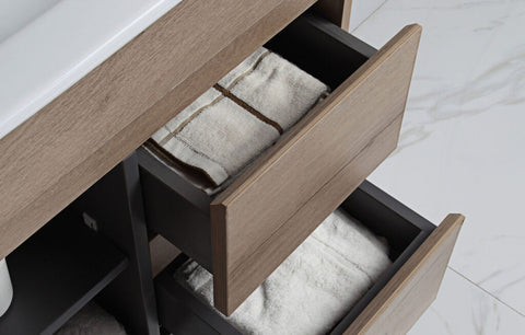 Aulic York 600mm wall hung vanity in a bathroom setting