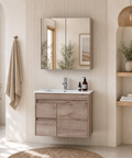 Aulic York 750mm wall hung vanity shown in a finished bathroom
