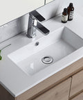 Close-up styling shot of the Aulic York 750mm wall hung vanity