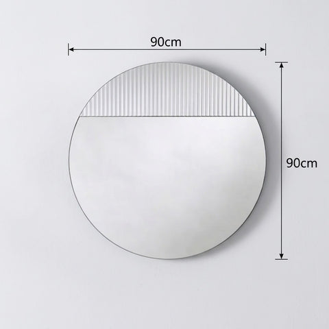 Halo - Round Frameless Fluted Feature Mirror 90cm