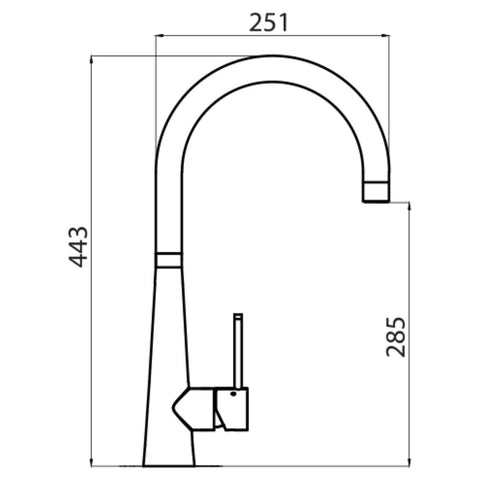 Oliveri - Essente 316 Stainless Steel Gooseneck Mixer