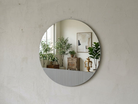 Pre Order Halo - Round Frameless Fluted Feature Mirror 90cm