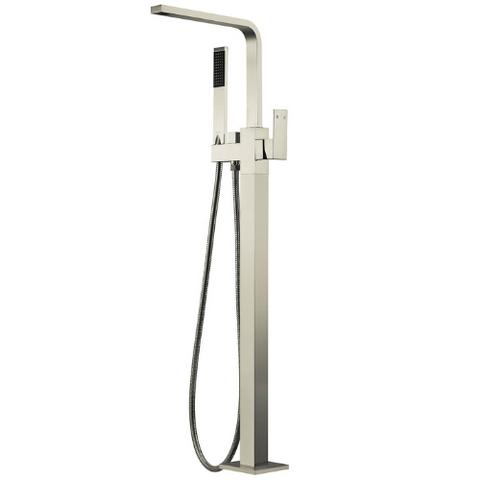 Modern National - Chao Freestanding Bath Mixer with Handshower Brushed Nickel