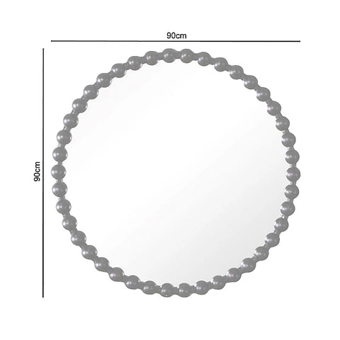 PRE ORDER Bobby - Round Bobbin Framed Mirror Black 90cm