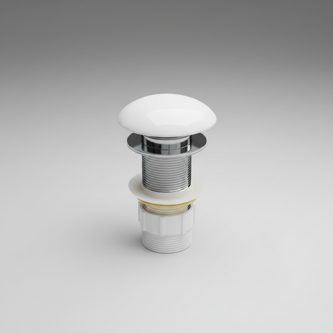 Claya - Matte white Pop-Up Waste, 32mm Non-Overflow Ceramic Cap