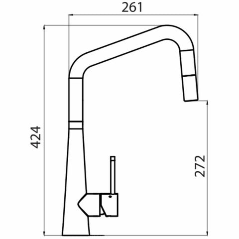 Oliveri - Oliveri Essente Square Neck Pull Out Mixer Tap Gold