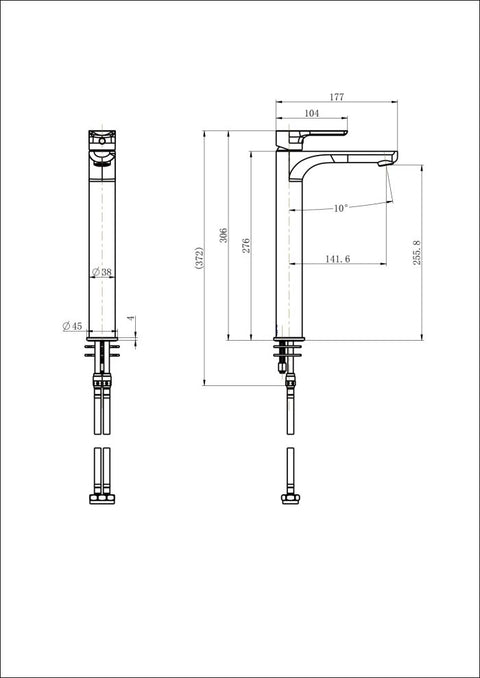 Modern National - Nova High Rise Basin Mixer in 7 Colours