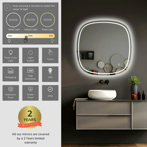 Aqua Perla - LED Mirror 750 x 750mm