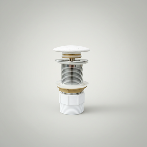 Claya - Textured matte white Pop-Up Waste, 32mm Non-Overflow Ceramic Cap