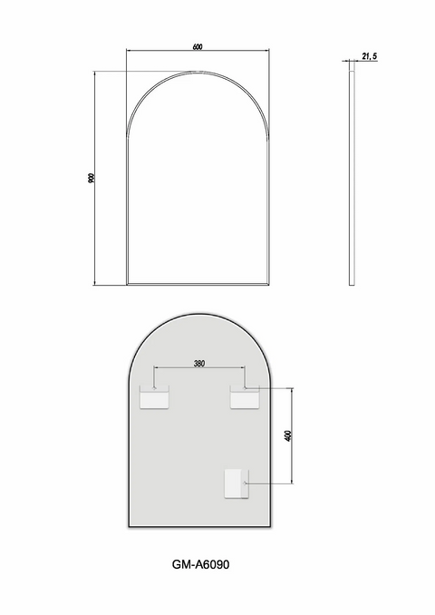 Aqua Perla - Gunmetal Framed Mirror 600x900x21.5mm