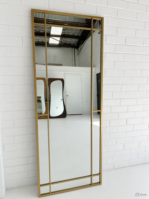 Kensington- Brushed Bronze Iron framed Mirror 180 x 70cm