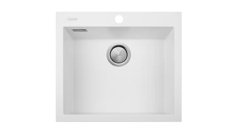 Oliveri ST-WH1561 OF - Santorini White Grande Bowl Topmount Sink