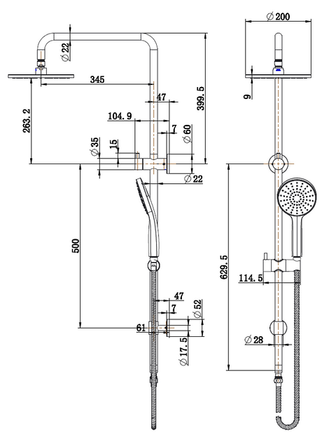 Modern National -Modern National - Star Project Shower Column Set