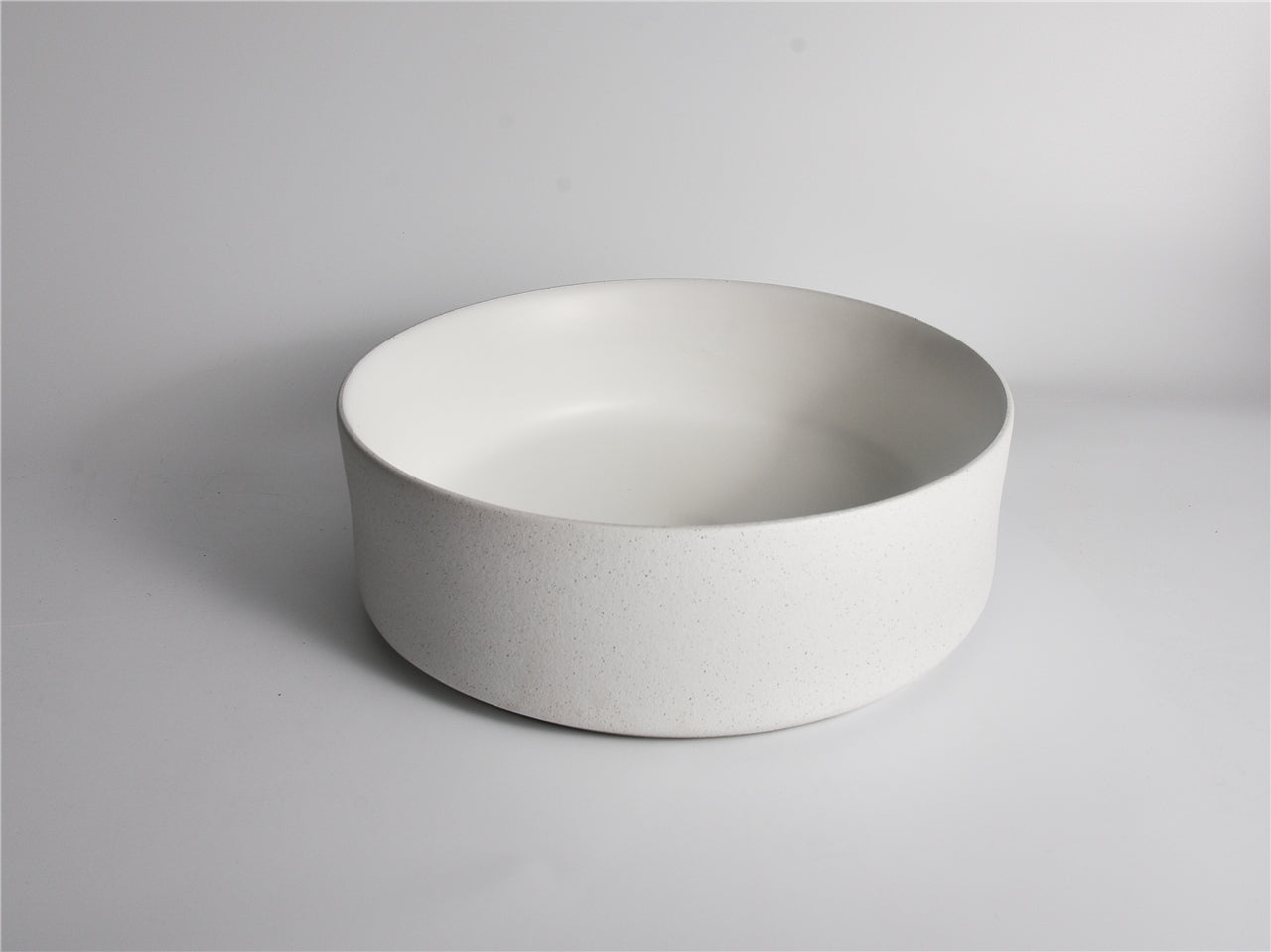 Claya -  Round Textured Matte White Diamond Ceramic Basin
