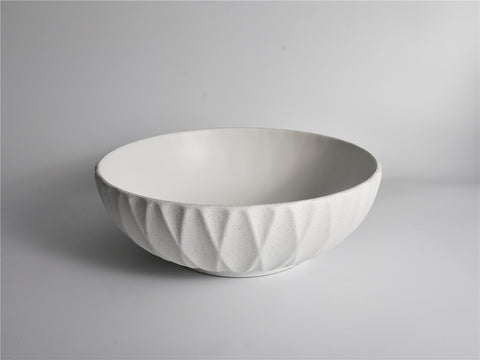 Claya -  Ruby Ceramic Basin Texture Matte White