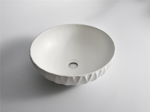 Claya -  Ruby Ceramic Basin Texture Matte White