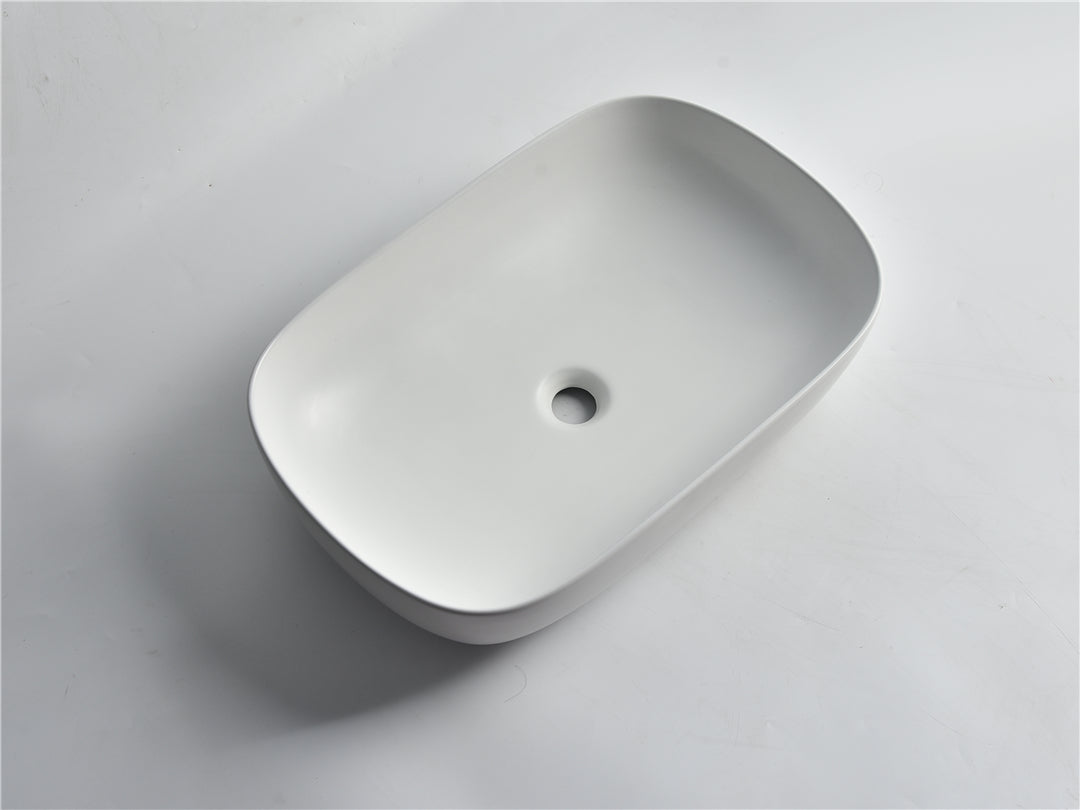 Claya -  Rectangle Ceramic Basin Matte White