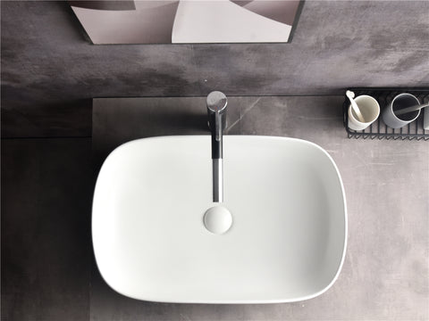 Claya -  Rectangle Ceramic Basin Matte White