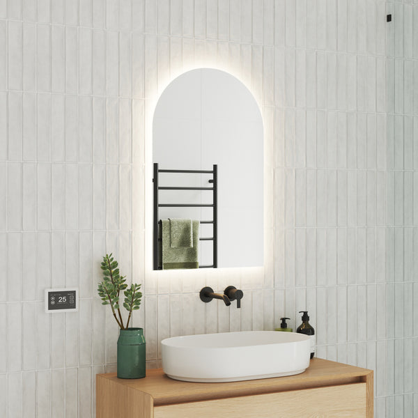 Ablaze - Arch Shape Premium Backlit Mirror W500 x H800 x D45mm