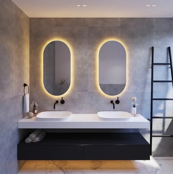 Ablaze Oval Backlit Mirror by Thermogroup - Warm Light