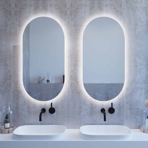 Ablaze Oval Backlit Mirror by Thermogroup - Warm Light