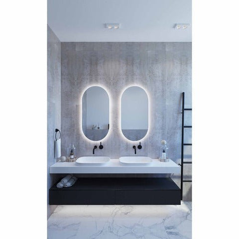 Ablaze Oval Backlit Mirror by Thermogroup - Warm Light