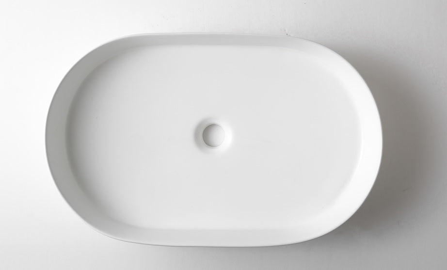Claya -  Ceramic Basin Matte or Gloss White-Pill Fluted