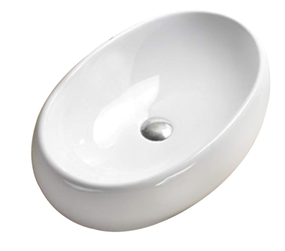 Poseidon Oval Gloss White Ceramic Basin