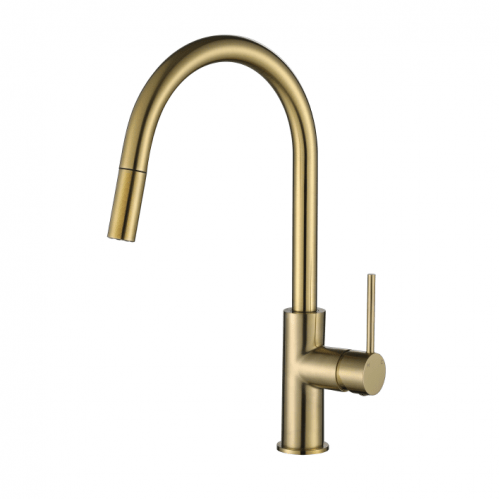 Star Mini Pull Out Kitchen Mixer PVD Brushed Bronze