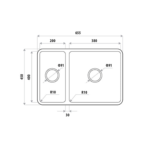 Linkware  - Liberty 1 & 1/2 Bowl Undermount Stainless Steel Sink