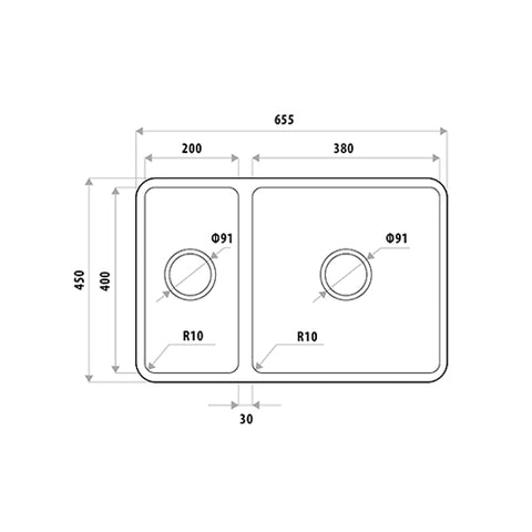 Linkware  - Liberty 1 & 1/2 Bowl Undermount Stainless Steel Sink