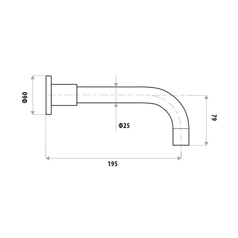 Linkware - Elle Fixed Bath Spout 2 Sizes