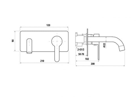 Linkware - Loui Wall Outlet Mixer Chrome