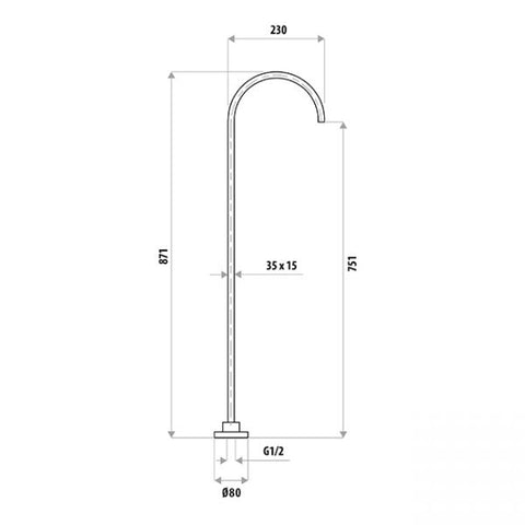 Linkware - Liberty Freestanding Spout Matte Black