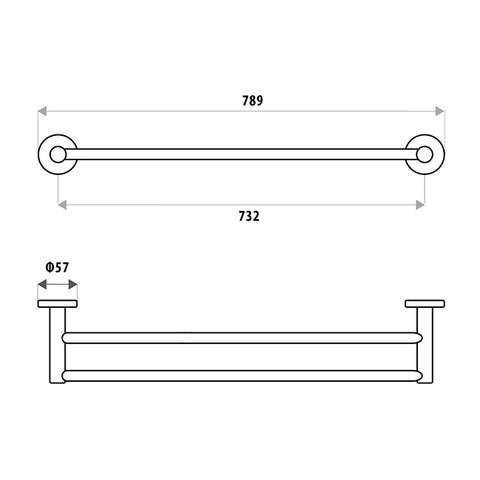 Linkware - Sabine Double Towel Rail Chrome