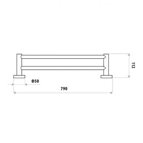 Linkware - Loui Double Towel Rail Chrome or Black