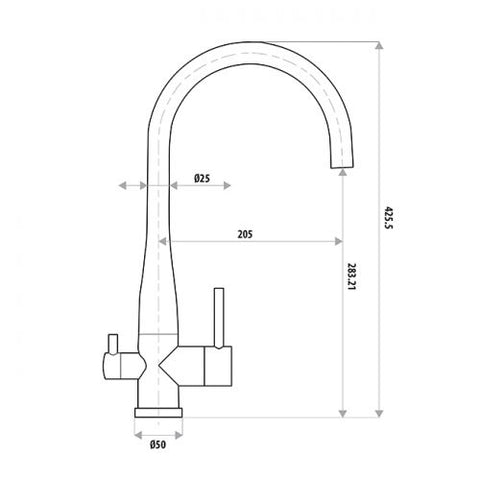 Linkware -  Elle Stainless Steel Filter Sink 3 way Mixer Tap