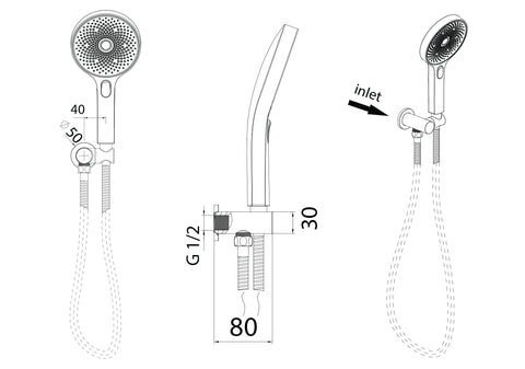 Linkware - The Gabe Hand Shower With Wall Bracket
