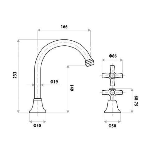 Linkware - Easy Clean Vanitee Hob Sink Set Chrome