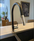 Star - Chrome and Black Pull Out Mixer Tap - 2 Magpies