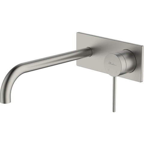 Venice Brushed Nickel Curved Wall Mixer Set-VE105504BN