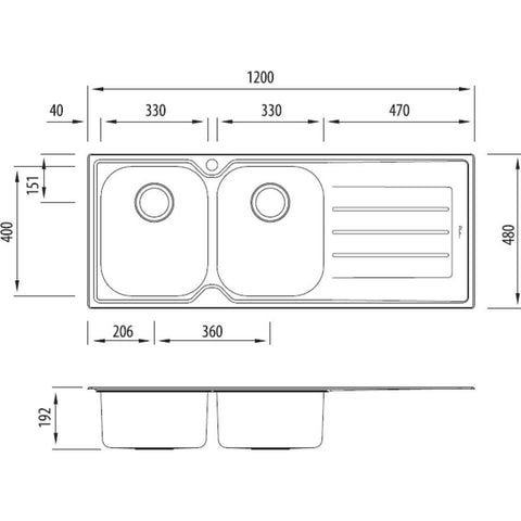 flinders-double-bowl-topmount-sink-with-drainer-au