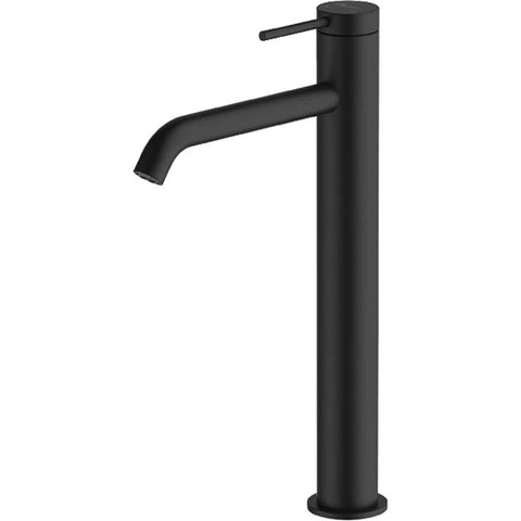 Venice Matte Black Curved Tower Basin Mixer-VE104506MB
