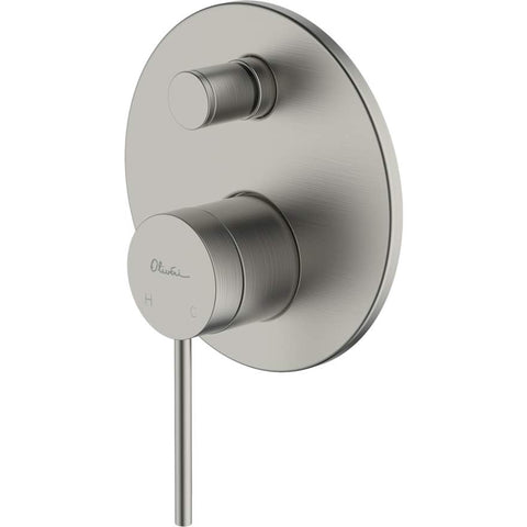 Venice Brushed Nickel Wall Mixer With Diverter-VE112504BN