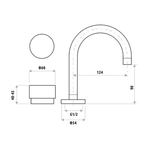 Linkware P6150CP - Loui Basin set - 2 Magpies - Kitchen and Bathroom Sink and Tap Suppliers